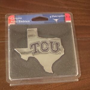 TCU Chrome Auto Emblem - Silver